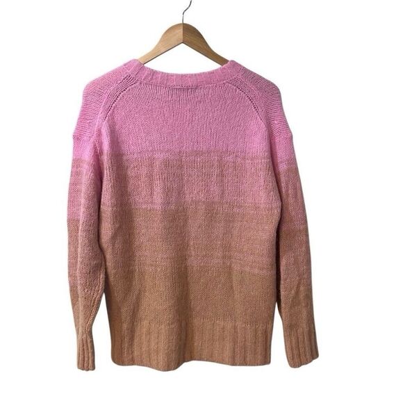 Everlane Ladies Gradient Alpaca Crew Neck Sweater Bubble Gum Pink Brown Small S - Picture 2 of 10